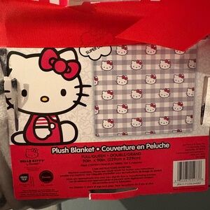 Hello Kitty Red and White Plush Blanket with Character Print